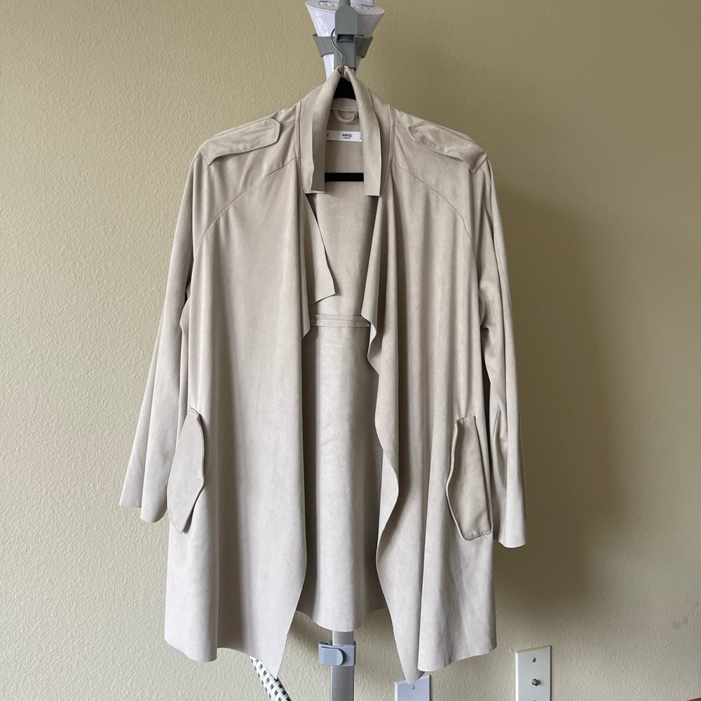 Mango Suede Leather Cadigan